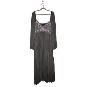 ASOS Gray Maxi Dress with Pink Detailing